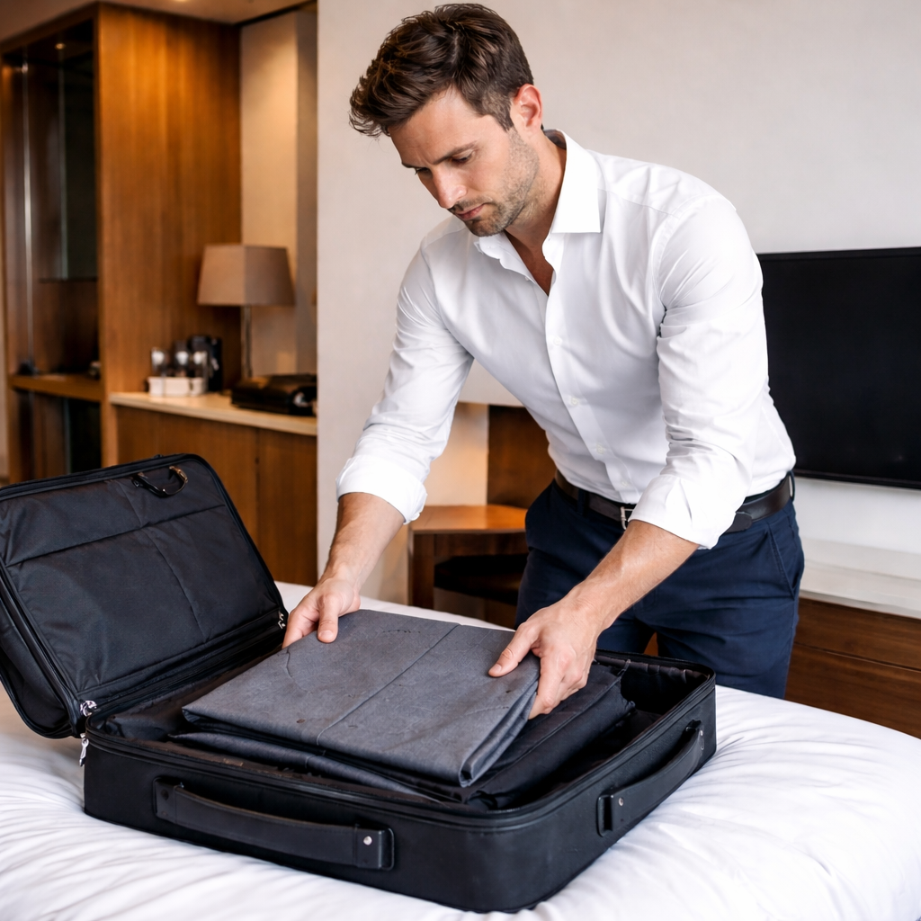 Comment plier un costume dans un sac cabine