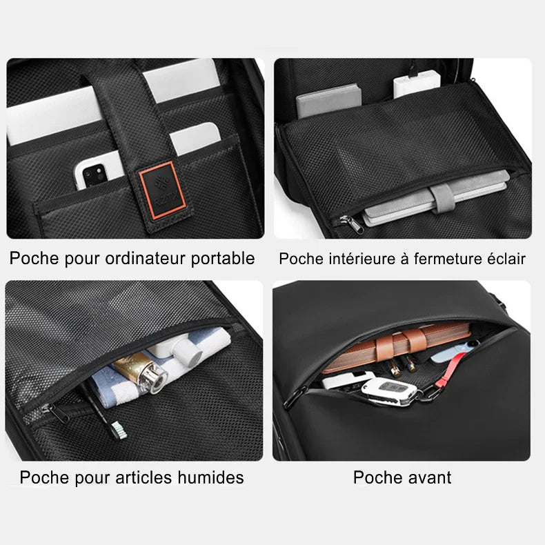 Sac à dos à roulette à compression sous vide