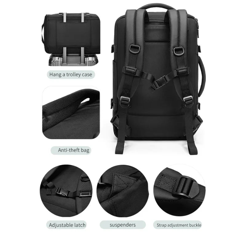 Sac à dos de voyage cabine - système de compression sous vide intégré