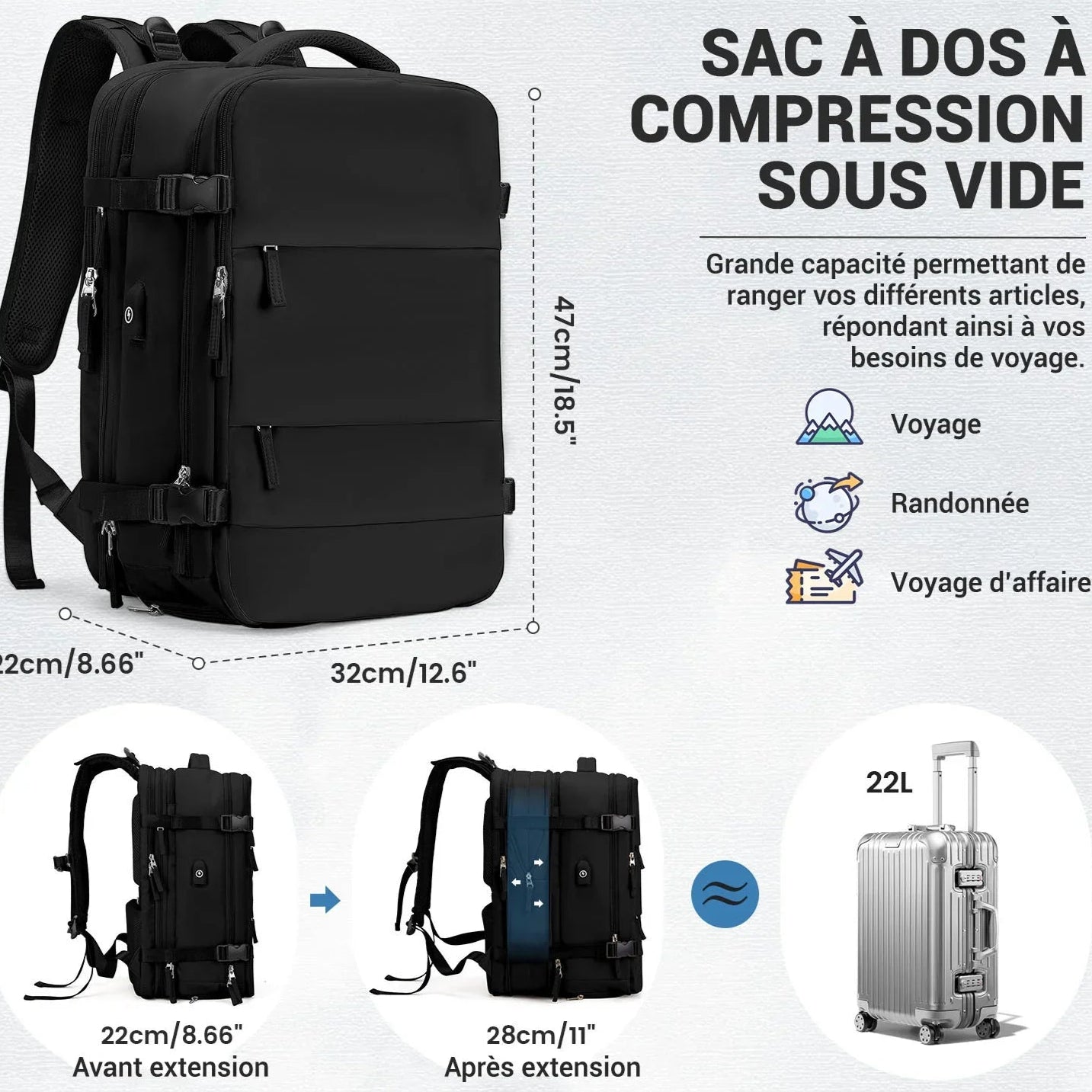 Sac a Dos Voyage Compression