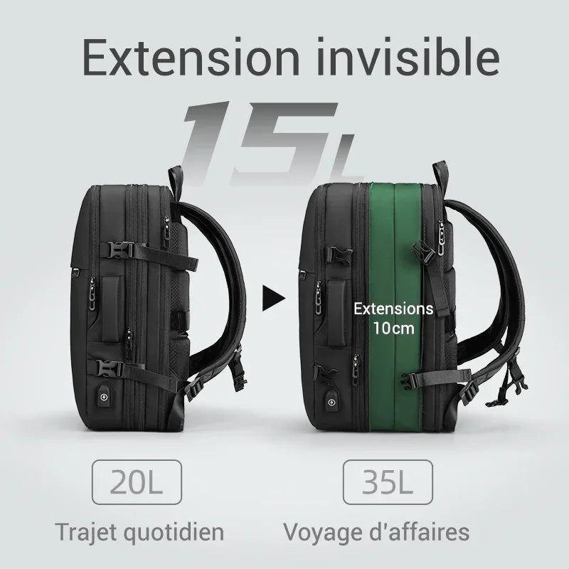 Sac à dos extensible - format cabine - compression sous vide