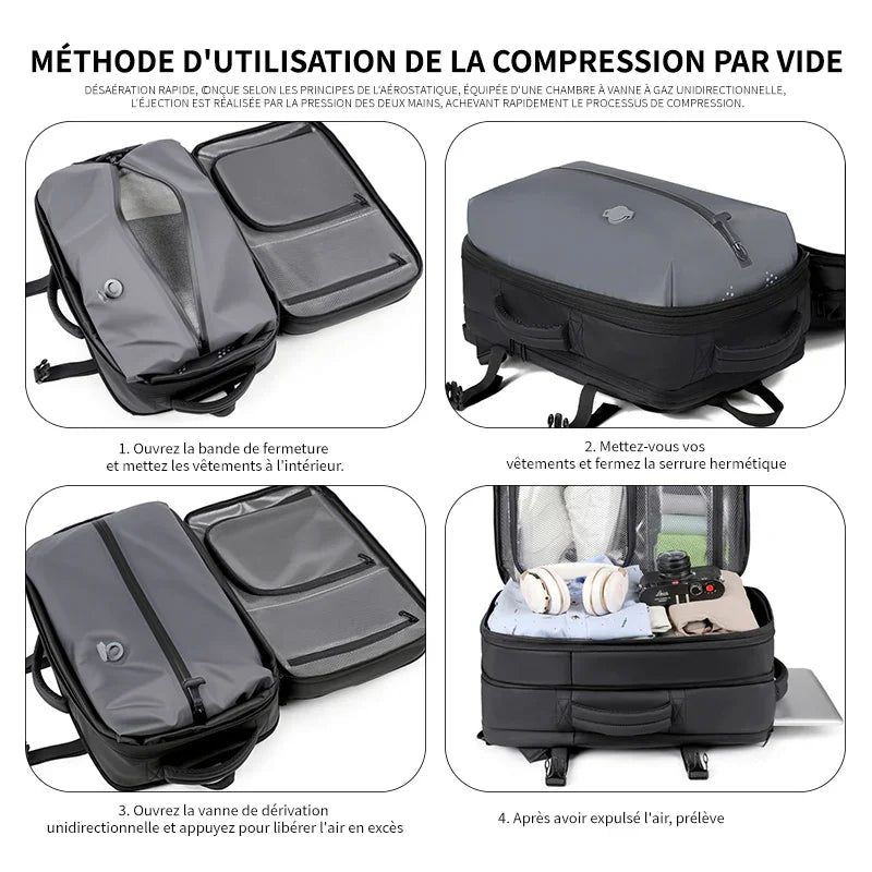 Sac à dos à compression sous vide - Format cabine