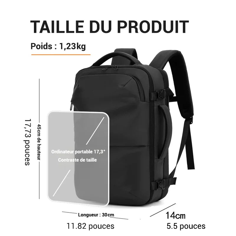 Sac à dos cabine - système compression sous vide