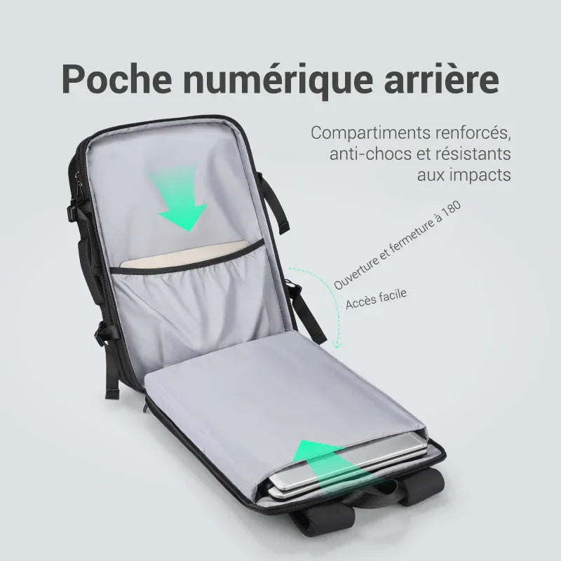 Sac à dos extensible - format cabine - compression sous vide