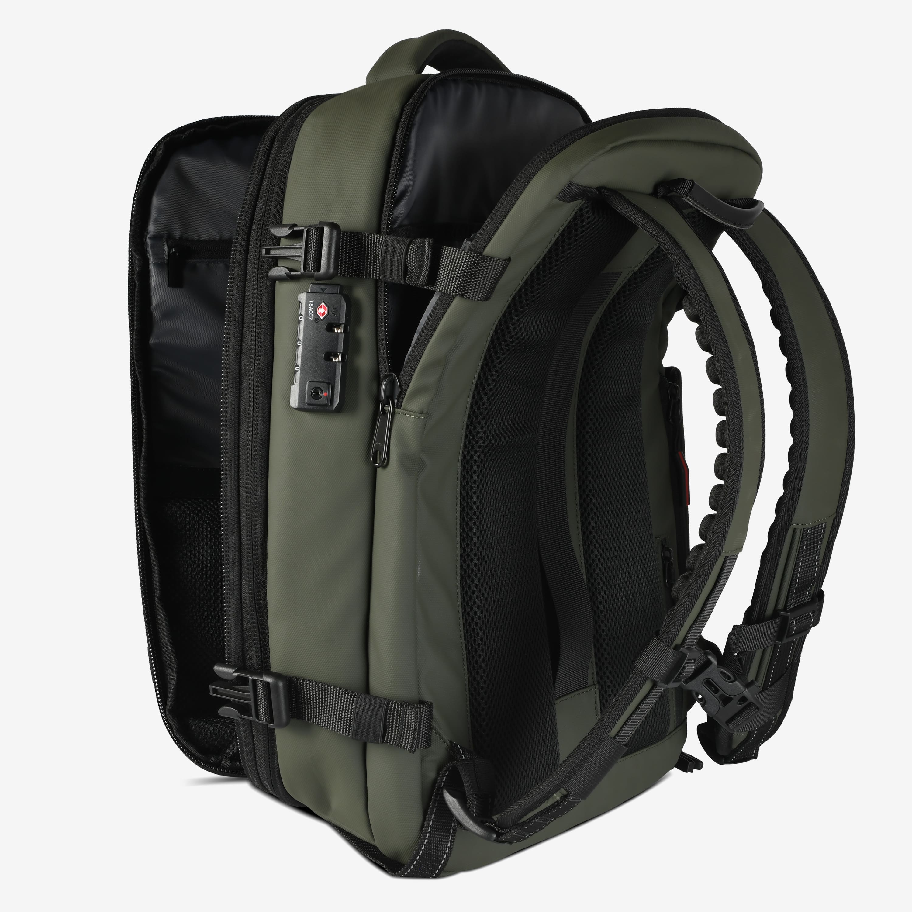 Sac à dos cabine extensible 36→55L – Compression sous vide intégrée