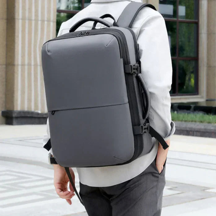 Sac à Dos Voyage Sous Vide Avec Pompe - Dimensions 40x20x25 Cm - Compatible Cabine Avion (EasyJet, Ryanair…) - Compartiments Organisés - 9