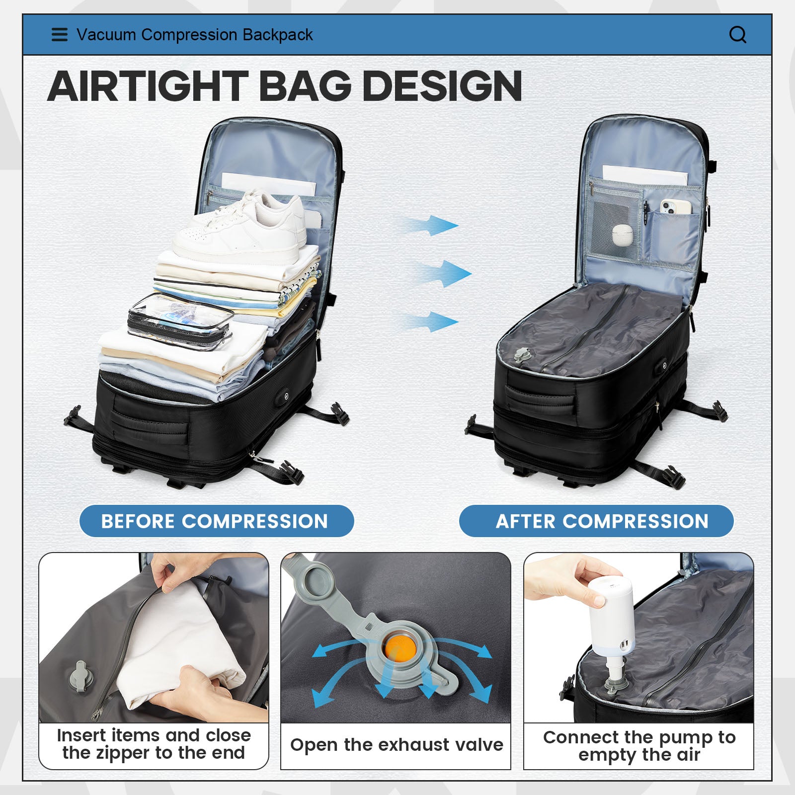Sac a Dos Voyage Compression